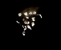 Efect de artificii Vartej (Tourbillion) vazut pe cerul noptii